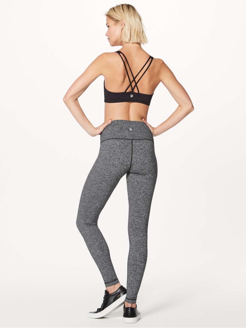 Lululemon Wunder Under Hi-Rise Tight 28" Heathered Black / Gray Luon Size 12 - Picture 4 of 11